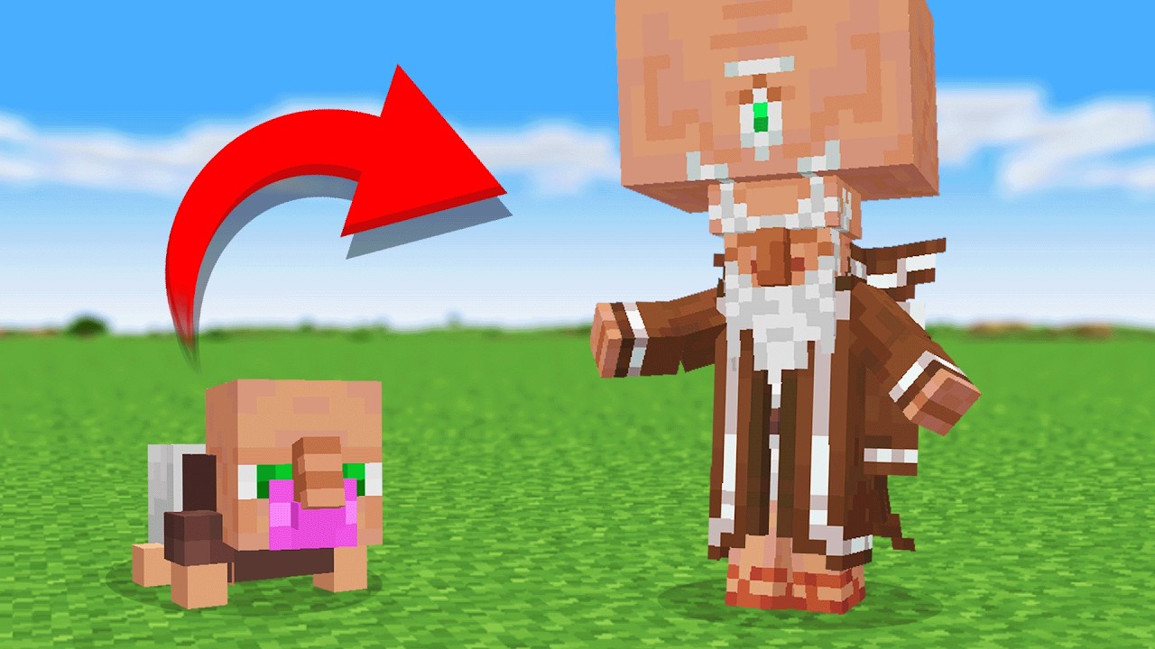 From Baby to Villager WIZARD in Minecraft
