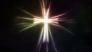 Cross Background Loop Video for Worship & Praise | Colorful Light Rays Extending from Cross