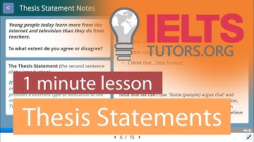 IELTS 1-Minute Lessons | Writing Task 2 Thesis Statement