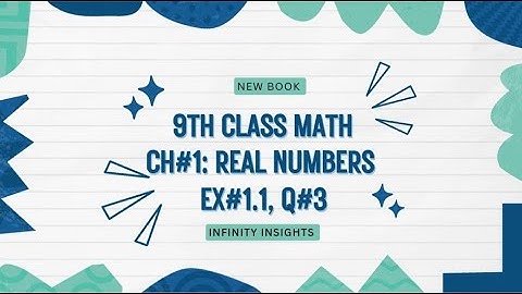 9th Class Maths|Ch#1 Ex#1.1 Q#3 | Class 9 Math | Exercise 1.1 Question 3 | Math New Book 2025 | PCTB