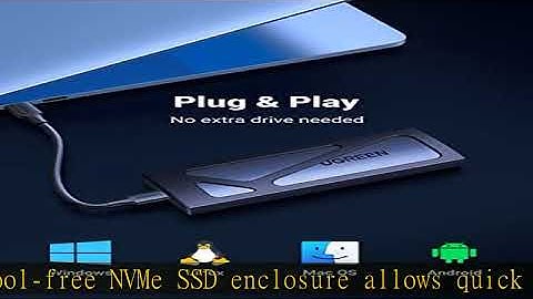 UGREEN M.2 NVMe SSD Enclosure, Tool-Free USB C External NVMe SSD Enclosure, 10Gbps M.2 NVMe to USB