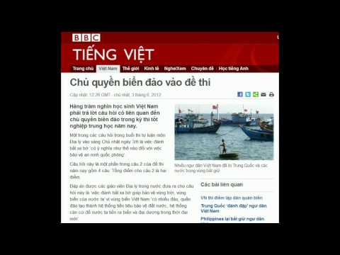 03.06.2012 - BBC Vietnamese - Chủ quyền biển đảo vào đề thi