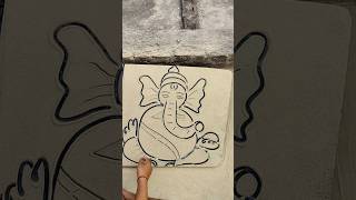 Interesting 🤔 lord Ganesha ji 🙏 drawing 😍 || making on dust 😁 #shorts #viral #art