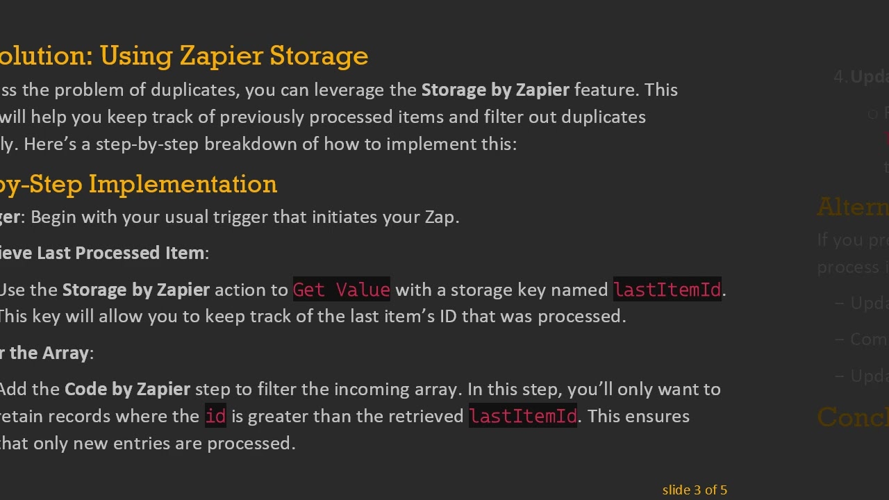 How to Apply Deduplication for an Array Returned in Zapier Code Output