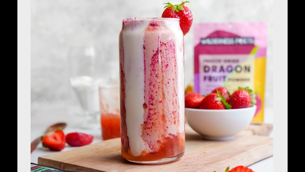 Premium Photo  Organic fresh dragon fruit milkshake with cup cap