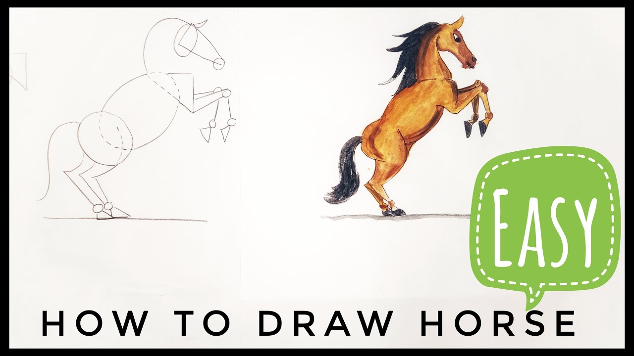 How to draw horse - easy | step by step | how to draw horse for kids