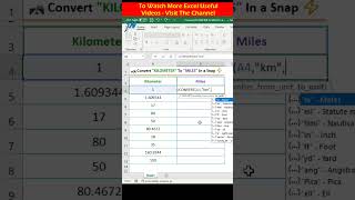 Kilometer to Miles in Excel: Faster Than Usain Bolt! 😮 Excel Tutoring #shorts