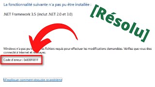 Erreur d&#39;installation de .net framework 3.5 0x800f081f [Résolu]