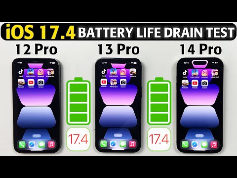 iOS 17.4 Battery Life Drain Test 🪫- iPhone 12 Pro vs 13 Pro vs 14 Pro BATTERY TEST in 2024