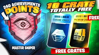 Get Free 240 Achievement Points | Free 10 Classic + Premium Crate | Achievement Trick |PUBGM