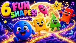 Hello Shapes | Learn Shapes with a Fun Parade! 🎵 | Learn Shapes for Kids | Circle, Square, Star! 🎨