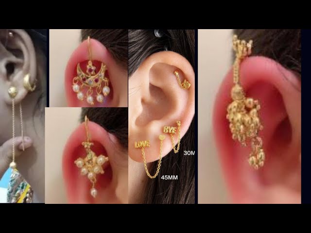 Buy Gold Flower Shaped Second Stud Earrings at FKJewellers | FKJERN18K3150  – FK Jewellers