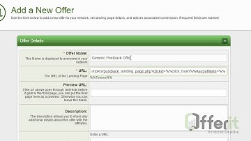 Generic Postback Offers