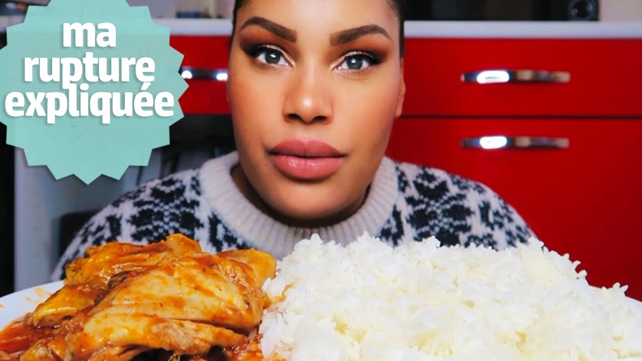 SPICY CHICKEN IN OLIVE SAUCE MUKBANG┃storytime