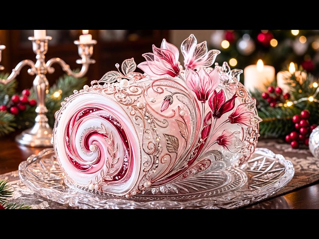 【ASMR】12ヶ月の花が彩る美しいガラススイーツを切る音｜Cutting Beautiful Floral Glass Sweets of All 12 Months