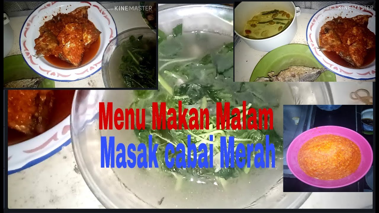 Masak malam hari ll masak sambal merah & lauk pauk - YouTube