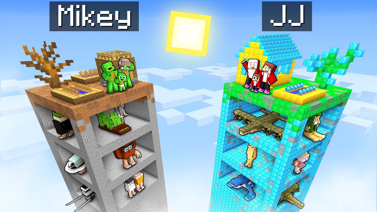 Mikey Family POOR vs JJ Family RICH Chunk With BRAINROTS in Minecraft (Maizen)