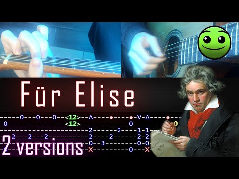 Für Elise but played in 2 versions | Guitar Tutorial [TABS] Fingerstyle