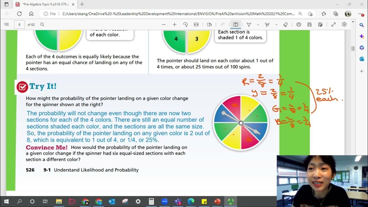 Envision grade 7 accelerated pre algebra 9 1 understand likelihood and