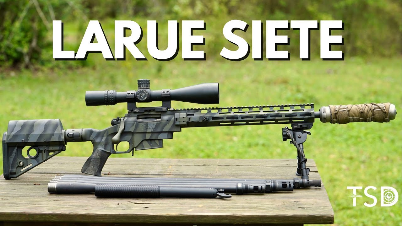 Gear up with military surplus: http://www.venturesurplus.com/?influencer=topshotdustinTesting out the LaRue Tactical Enhanced Siete bolt action rifle.  With this rifle, you can perform barrel changes on the go, giving you unheard of precision versatility.  Based off of the 308 Winchester cartridge, it also has barrels available in 6.5 Creedmoor, 260 Remington, 243 Winchester, and 22-250.Ear pro: https://bit.ly/3lFqpDS
Eye pro: https://bit.ly/46Sd0y8
Shirts and swag: https://www.ballisticink.com/top-shot-dustin/
*Some of these are affiliate links, thank you for supporting the channelBeat the censorship by signing up for emails at http://topshotdustin.comBig thanks to the Patrons!  You guys ROCK! https://www.patreon.com/topshotdustinhttp://topshotdustin.com
http://facebook.com/topshotdustin
http://instagram.com/topshotdustin
#topshotdustinThis test is for educational purposes and is specifically filmed and produced in accordance with YouTube's community guidelines. Dustin is a certified, licensed, and insured firearms instructor.  Everything was filmed on an OFFICIAL GUN RANGE and closed range with all the proper safety precautions.  Do not attempt to duplicate anything yourself.