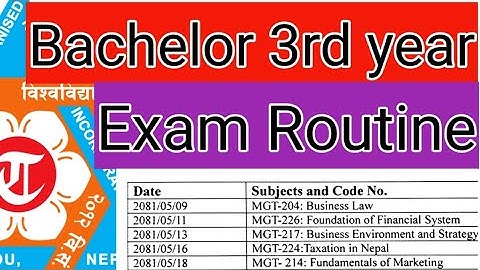Bachelor third year exam schedule | Bachelor 3rd year exam notice  | BBS third year exam routine