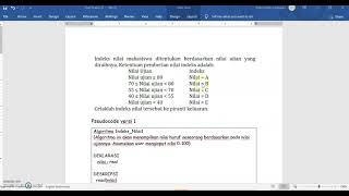 12. Algorithm for Determining Letter Values ​​(if-else if) Using Pseudocode