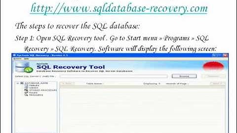 How the SQL database recovery software works.mp4