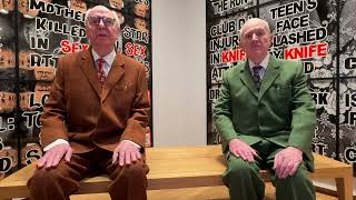 Gilbert & George ‘The London Pictures’ Exhibition. 10 April 2024, London, United Kingdom.