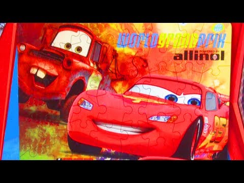 pixar-cars-2-jigsaw-puzzle-game-mater-lightning-mcqueen-disney-cars-games-toy-review-unboxing