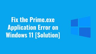 Fix the Prime.exe Application Error on Windows 11 [Solution]