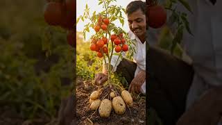 🍅 ऊपर टमाटर, नीचे आलू! किसान के खेत में मिला अनोखा चमत्कार 🥔