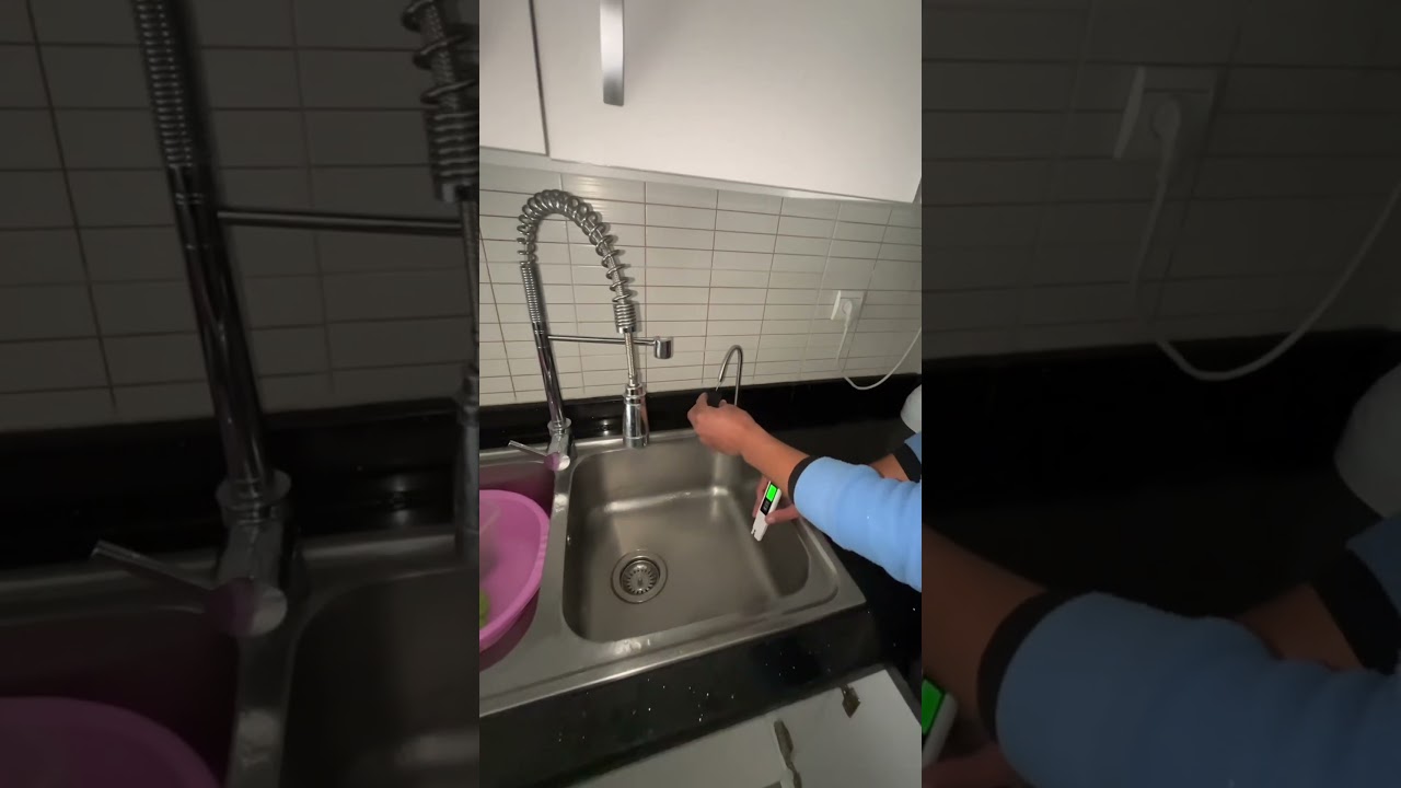 مقارنة بين ماء المنزل وفلتر eco agua 7 مراحل