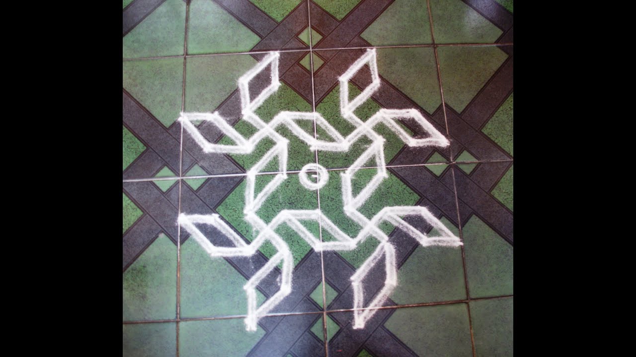 Kolam for beginners(5-5 dots)