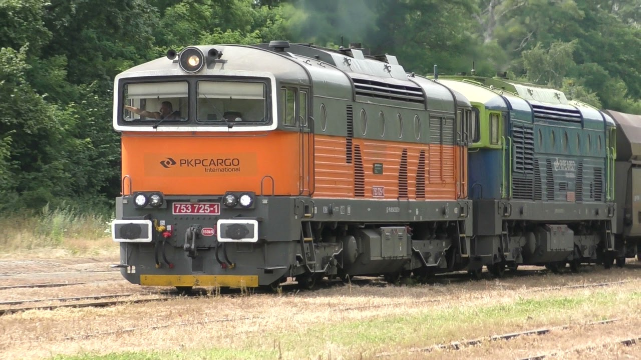 Lužná u Rakovníka - nákladní vlaky ve druhé půli července 2021.