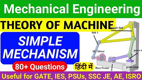 SIMPLE MECHANISM | THEORY OF MACHINE | SIMPLE MECHANISM IMPORTANT QUESTIONS | GATE, IES, SSC JE, AE