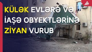 Güclü külək binanın dam örtüyünü uçurdu