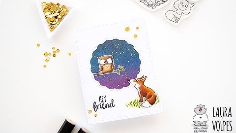 Night Sky with Distress Inks | Clean and Simple Fall Card feat Gerda Steiner Designs