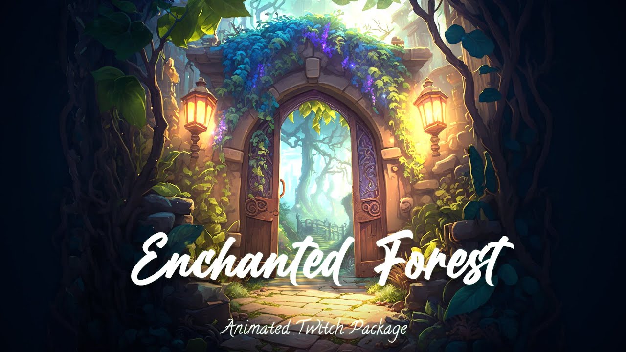 Dark Enchanted Forest Stream Overlays Twitch X 4 (Instant Download) 