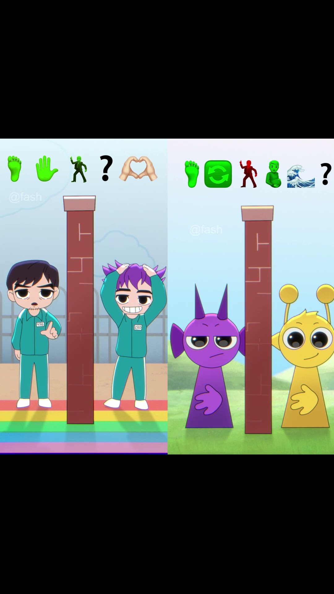 Twin Telepathy Challenge Sprunki and Squid Game (FASH Animation)