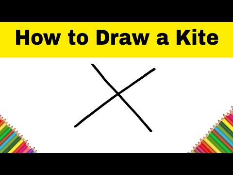 How to Draw a Kite from X Letter step by step Easy Drawing for kids