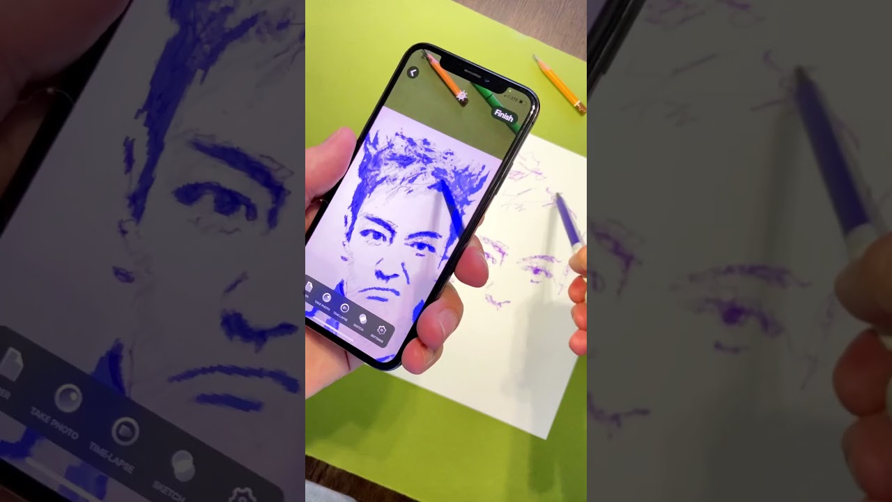 How to draw player 230 Thanos from Squid Game using an electric toothbrush and augmented reality 🫨