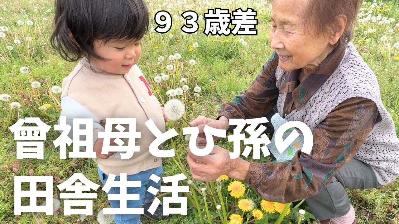 田舎にある長野の実家で、大家族が集合｜９３歳差の曾祖母とひ孫が再会したら…｜お庭で遊びました【実家帰省１日目】