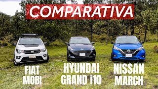 COMPARATIVA 🔥 FIAT MOBI VS HYUNDAI GRAND I10 VS NISSAN MARCH 🔥 ¿QUIÉN GANA?