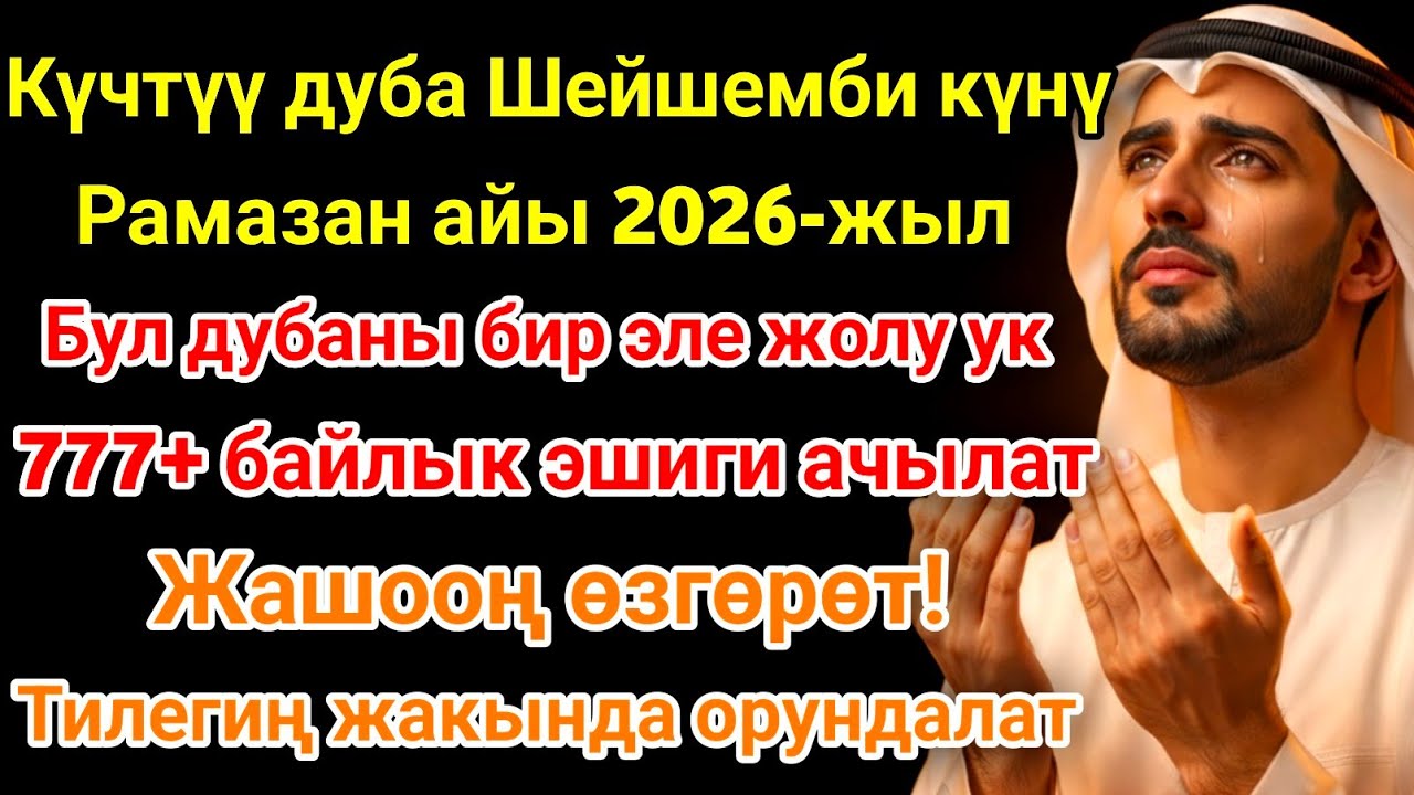 Рамазан айындагы ЭҢ КҮЧТҮҮ ДУА! Бардык каалоолор кабыл болот! БАЙЛЫК, ПАЙДА ЖАНА БААКЫТ! 🌙✨
