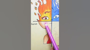 Drawing Ember In 4 Different Styles! From ELEMENTAL 🔥🌊🌬️🍃 #shorts #art #disney #anime