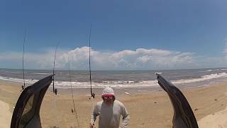 Drone Fishing Texas - Drone Fishing Bolivar Tx 2018-07-05  - 2 Monster RedFish On at the Same Time