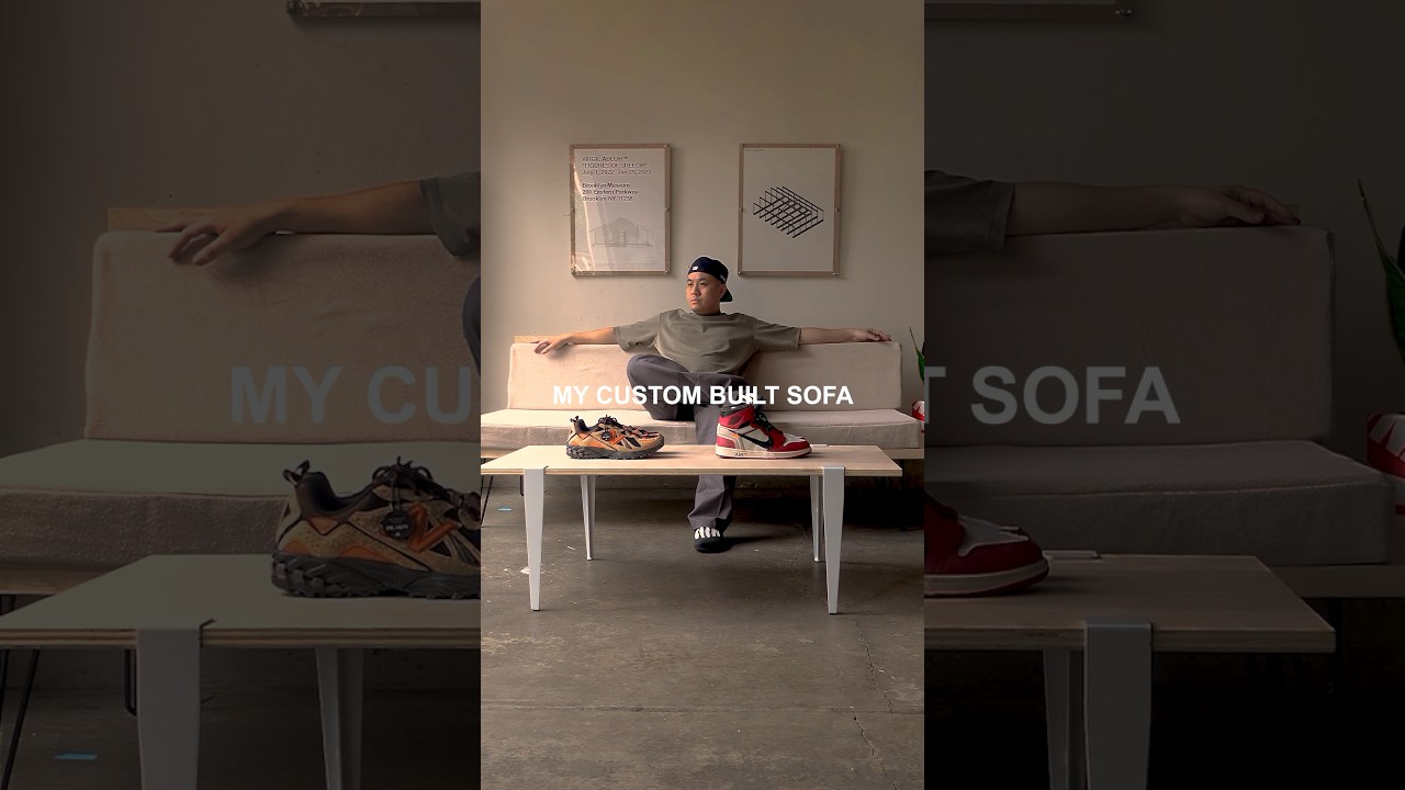 Here&rsquo;s how I built my custom DIY plywood sofa. #furniture #plywood #sneakers #homedecor