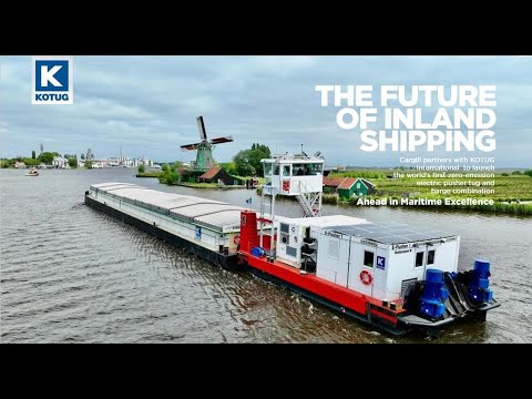 Kotug and Cargill launch the world’s first zero-emission electric pusher tug and barge combination