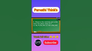 TNPSC  Class   6 Maths  Lesson 01  Numbers   Part02  Exercise 1 1 sum6 part1 #parvathithinks