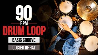 Drum Loop 90 BPM | Pop Rock Practice Backing Track | Closed Hi-Hat